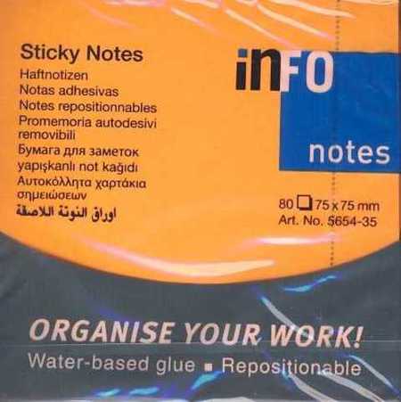 INFONOTES 75 x75 NARANJA